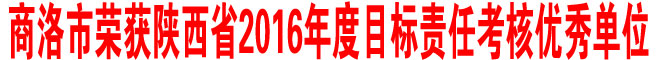 商洛市榮獲陜西省2016年度目標責任考核優秀單位