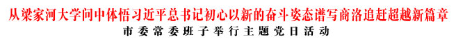 從梁家河大學問中體悟習近平總書記初心以新的奮斗姿態譜寫商洛追趕超越新篇章